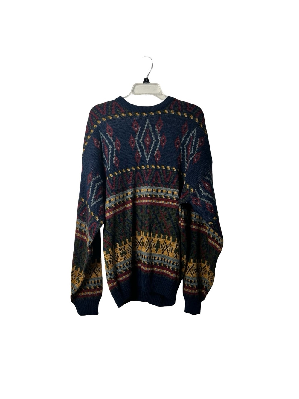 Vintage BADGE Southwestern Knit Sweater Men’s XL Oversized Tribal Grandpa Core - Picture 2 of 4